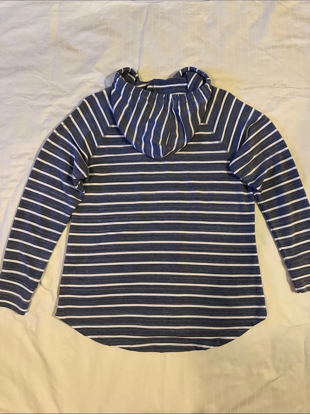 Market & Spruce Blue and White Striped Hoodie - Picture 6 of 8